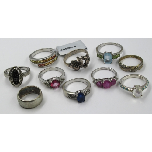 692 - Group of ten various silver dress rings