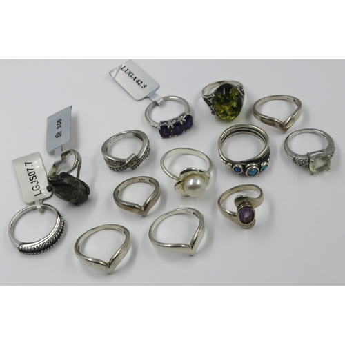 693 - Group of ten various silver dress rings