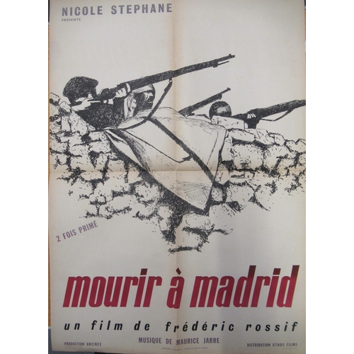 71 - Mid 20th Century French film poster, ' Nicole Stephane Presente Mourir a Madrid ', 80 x 60cm