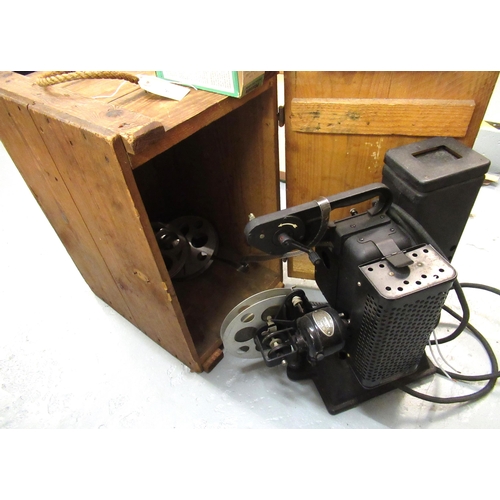 76 - Kodascope model A projector in original wooden box with reels (for re-wiring)