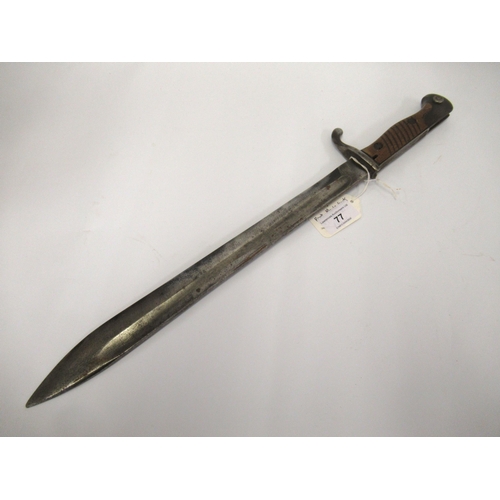 77 - World War I German butcher's blade bayonet, the blade inscribed ' Waffenfabrik Mauser AG ', length 4... 