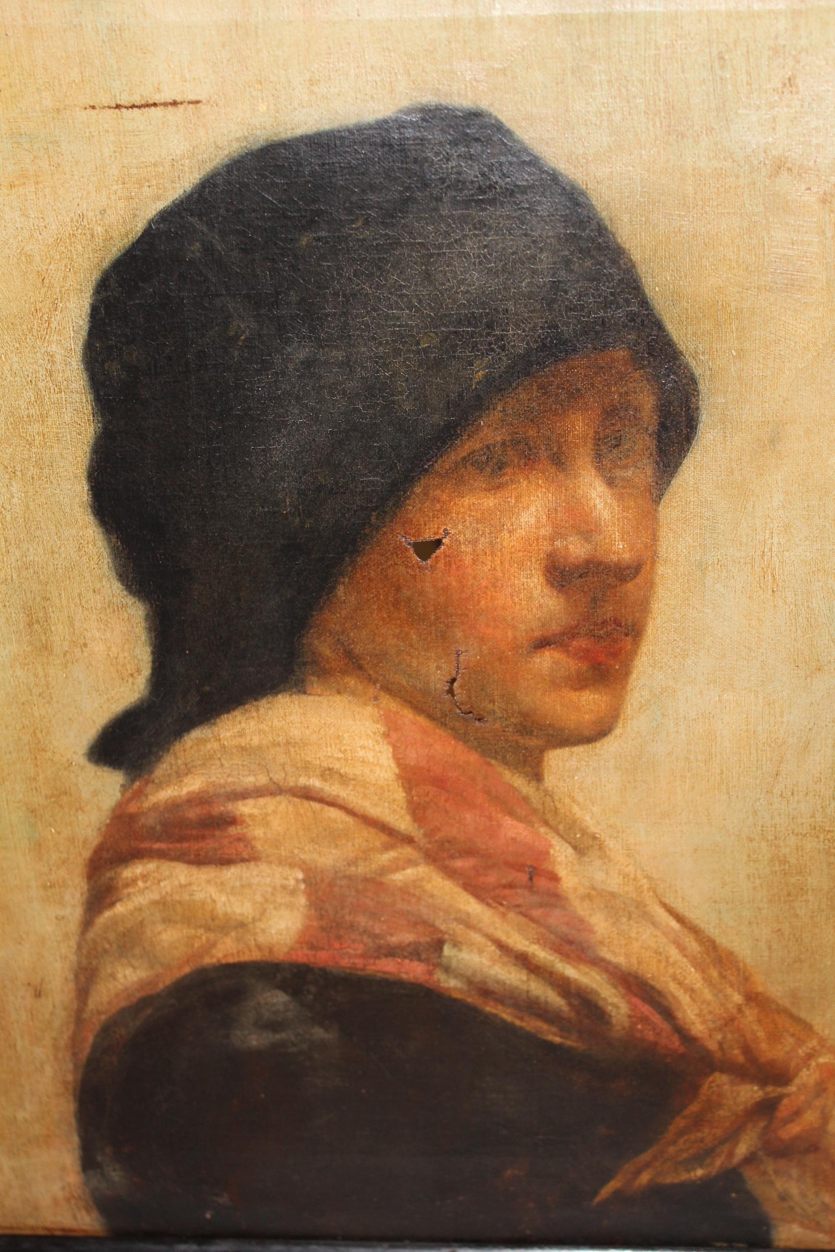 Late 19th Century Oil On Canvas, Head And Shoulder Portrait Of A 