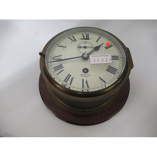 1132A - Ship's brass cased bulkhead clock