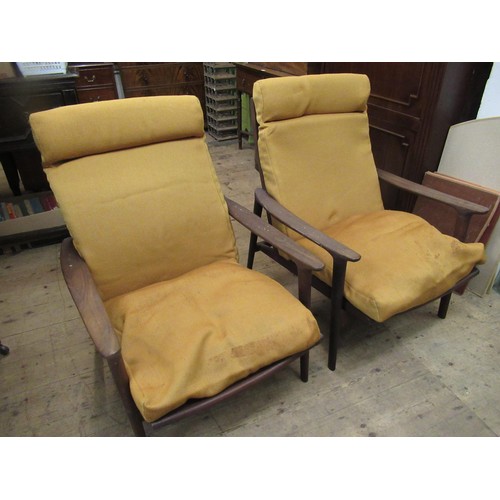 1535 - Guy Rogers, pair of teak ' Manhattan ' open armchairs