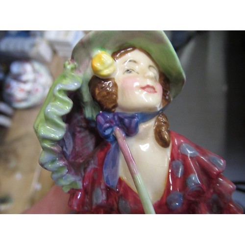 354 - Royal Doulton figure ' The Hinged Parasol ' HN1578, together with Royal Doulton figure ' Lydia ' HN1... 