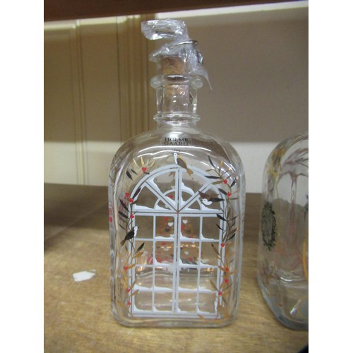 462 - Two Holmegaard boxed glass decanters, a Franz porcelain pin tray and a quantity of Bowbrook items