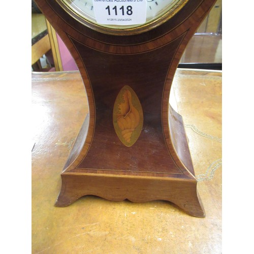 1118 - Large mahogany shell inlaid Eureka electric clock, the circular dial with Arabic numerals, inscribed... 