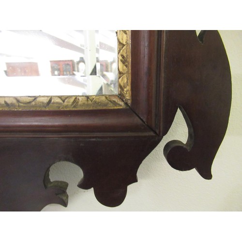 1450 - 18th Century mahogany and gilt moulded fretwork wall mirror