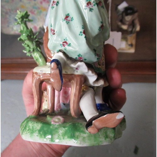 417 - Samson Derby porcelain group ' The Broken Chair ', 15cm high