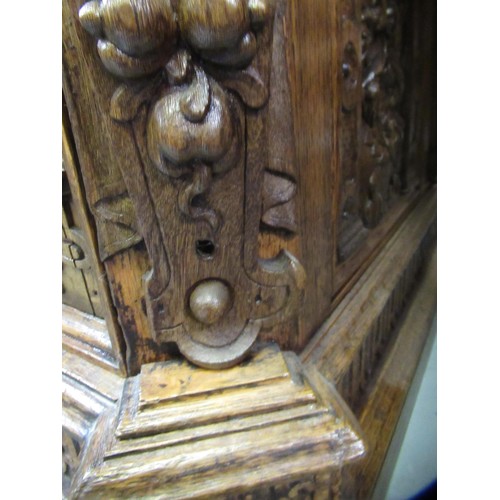 1522 - Fine oak twin pedestal partner's desk, the shaped red tooled leather inset top above shallow frieze ... 