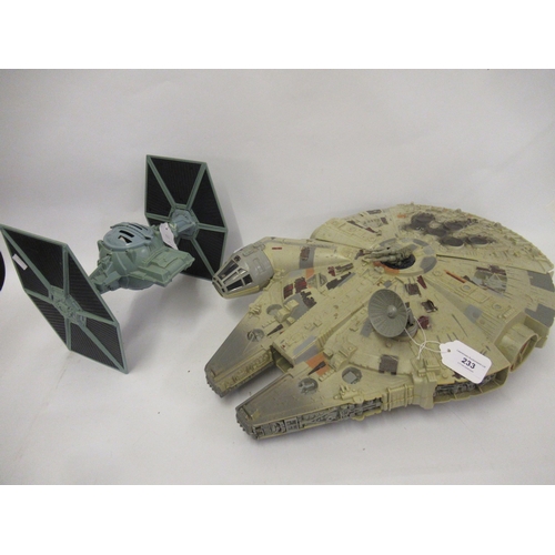233 - Star Wars model of the Millennium Falcon 1995, together with another Star Wars model