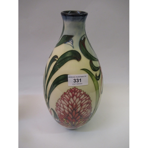 331 - Large modern Moorcroft vase with stylised floral decoration on an ivory ground, dated 2006, 32cm hig... 