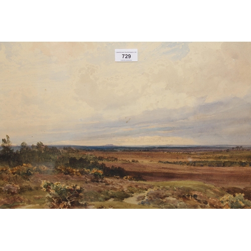 729 - Harold (Harry) Sutton Palmer, watercolour, moorland landscape with a distant tor, signed Sutton Palm... 