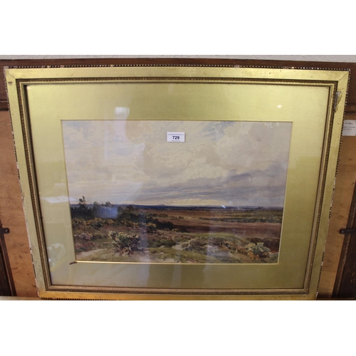 729 - Harold (Harry) Sutton Palmer, watercolour, moorland landscape with a distant tor, signed Sutton Palm... 