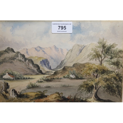 795 - 19th Century English school, watercolour inscribed verso ' Saddleback from the Vale of St. John ', u... 