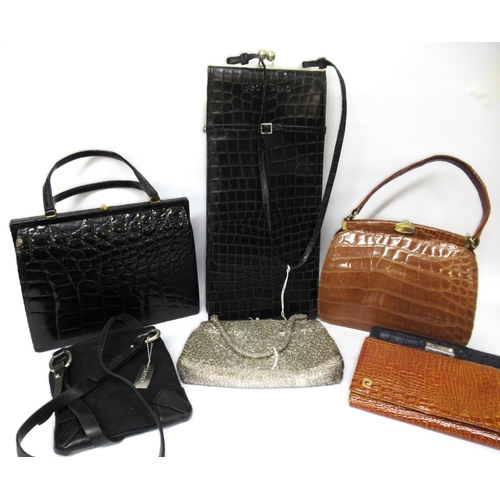 102 - Two vintage leather handbags, together with various other bags and purses