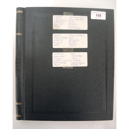 108 - Black album containing a collection of World stamps, including Liberia