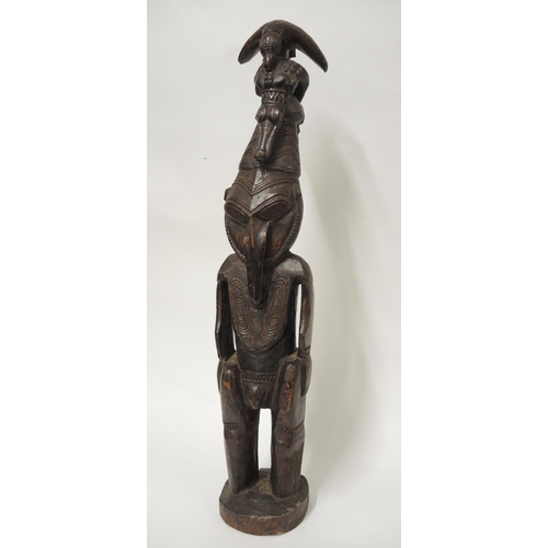 120 - Papua New Guinea, carved wooden Sepik ancestral figure