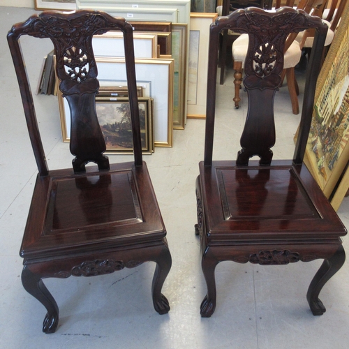 1954 - Pair of good quality Chinese hardwood side chairs