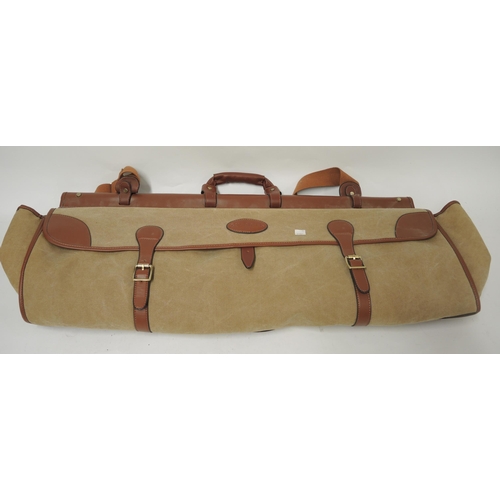 212 - Modern canvas and brown leatherette cricket bag by Guardian