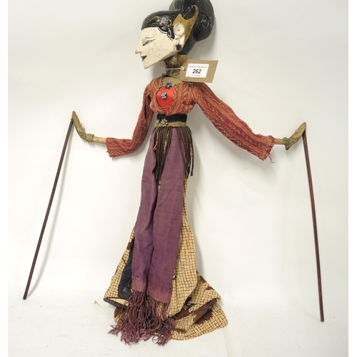 262 - Javanese carved and painted wooden puppet