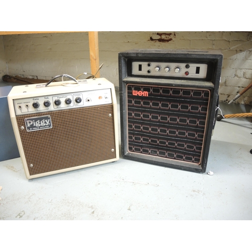 380 - W.E.M. guitar amplifier, together with a Piggy guitar amplifier