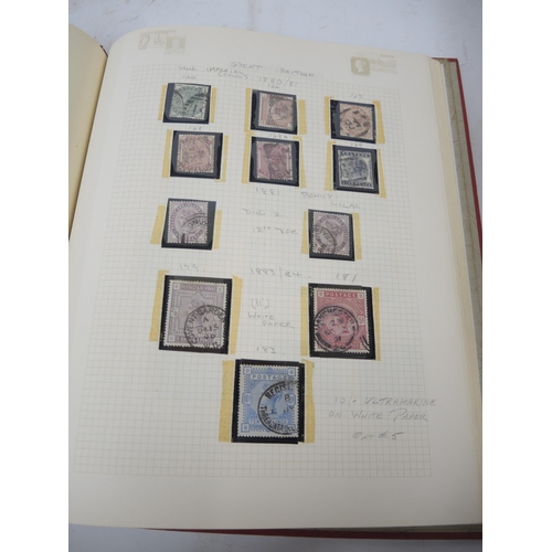 413 - Red Simplex album containing a collection of GB stamps, Queen Victoria to King George VI including t... 