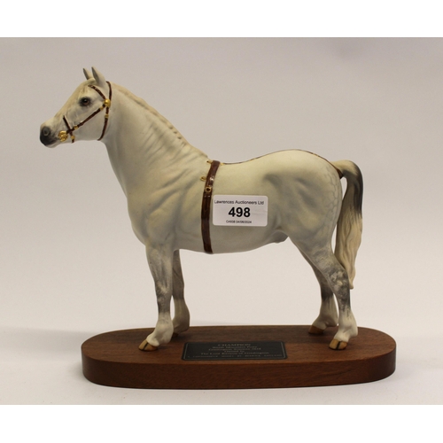 498 - Beswick connoisseur model of ' Champion ', Welsh mountain pony, matt glazed and mounted on an oval m... 