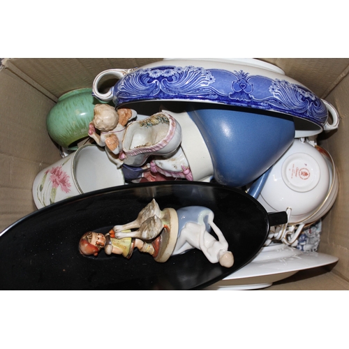 536 - Box containing a quantity of various decorative porcelain including a Royal Crown Derby Cloisonne pa... 