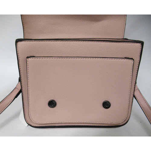 56 - Islander Carlton satchel with Harris tweed trim in pale pink