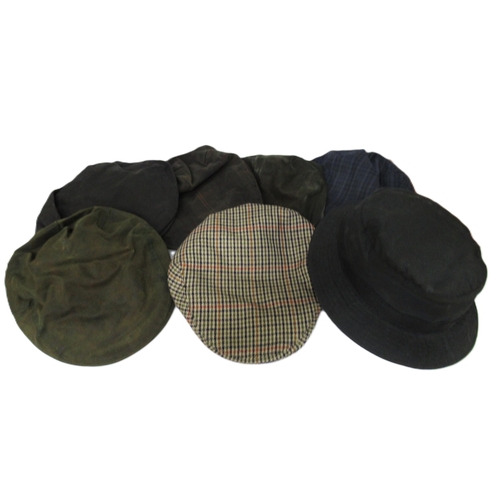 66 - Quantity of various gentleman's hats, including Barbour, Olney and Gillie