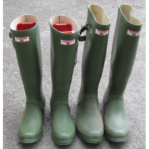 67 - Two pairs of Hunter wellington boots, size 42 and size 61