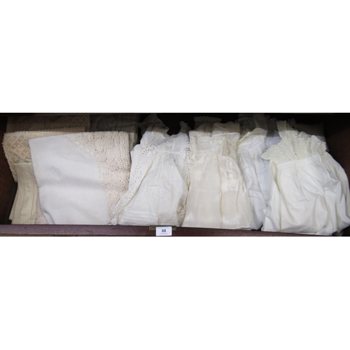 68 - Quantity of embroidered clothing and table linen