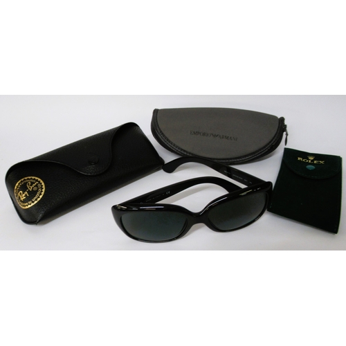 82 - Pair of Ray-Ban Jackie Ohh sunglasses in original case, together with an Emporio Armani sunglasses c... 