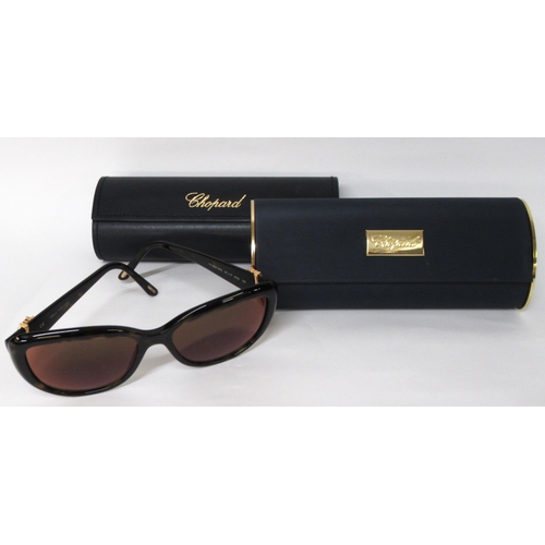 84 - Pair of ladies Chopard sunglasses in original case, together with another Chopard glasses case