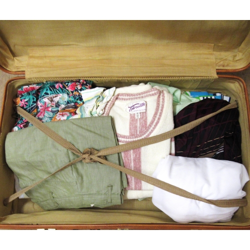 90 - Suitcase containing a quantity of various 1970's ladies clothes, including Tricoville of London and ... 