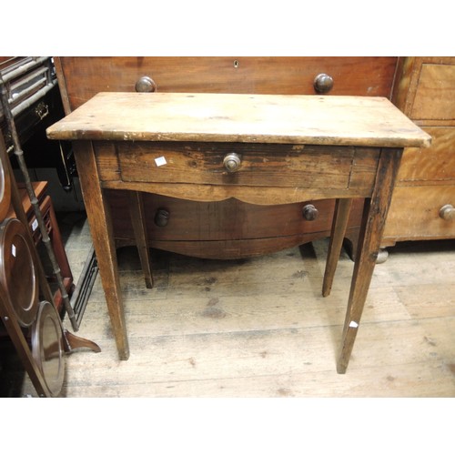 1948A - Late 19th / early 20th Century stained pine side table with single drawer (at fault)