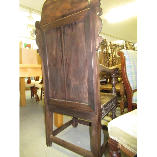 1982 - Carved walnut Wainscott chair in 17th Century style, the scroll cresting rail above a tree of life b... 