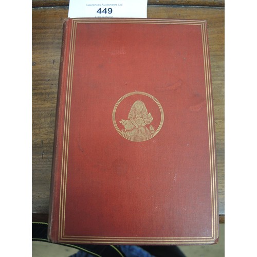 449 - One volume, ' Alice's Adventures in Wonderland ' by Lewis Carroll, Macmillan & Co. London, 1878, in ... 