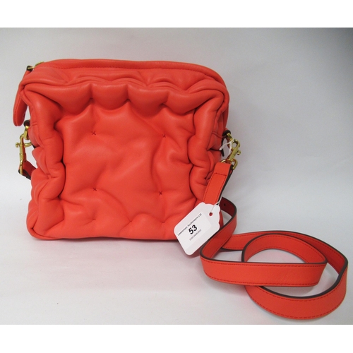 53 - Anya Hindmarch Chubby Cube orange lambskin leather crossbody bag with original dust bag