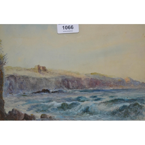 1066 - Albert Pollitt, watercolour, coastal scene, 23 x 28cm, gilt framed