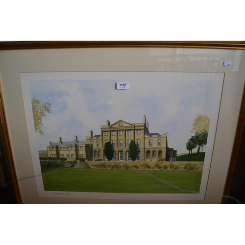 1120 - Pair of large architectural watercolours of Shockerwick House, Wiltshire and The Garth, Batheaston, ... 