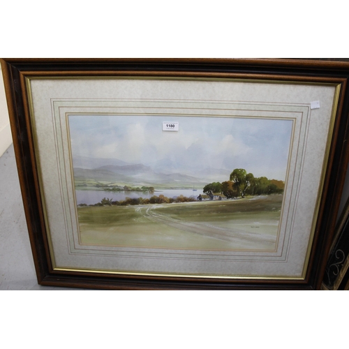 1180 - Ray Witchard, watercolour, esturay scene, signed, 36 x 55cm, framed