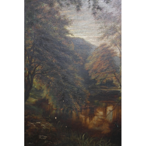 1336 - Alfred Cadman, 19th Century oil on canvas, Kingfisher in a river landscape, signed with monogram and... 