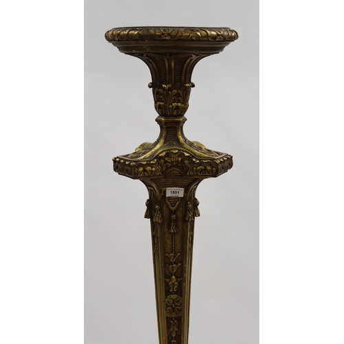 1801 - Early 20th Century carved and gilded torchere in antique style, with tripod base, 134cm high (small ... 