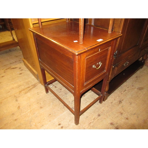 1804 - Edwardian mahogany file chest on stand with a single drawer, on square cut supports with stretchers,... 