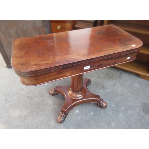 1891 - Victorian mahogany rectangular fold-over tea table