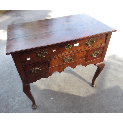 1913 - George III mahogany lowboy, the moulded top above one long and three short drawers on cabriole suppo... 