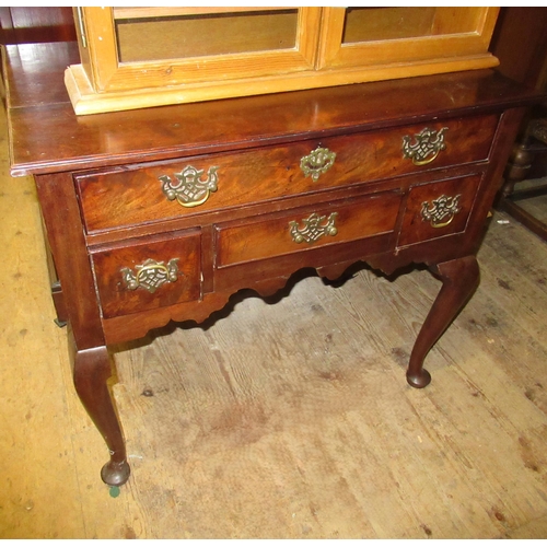 1913 - George III mahogany lowboy, the moulded top above one long and three short drawers on cabriole suppo... 