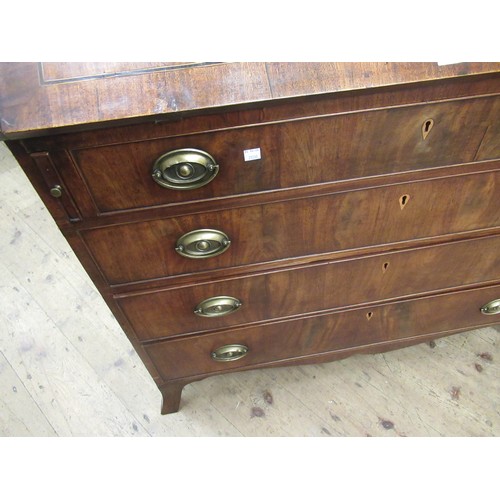 1979 - 19th Century mahogany crossbanded and inlaid bureau, the fall front with shell inlay enclosing a fit... 